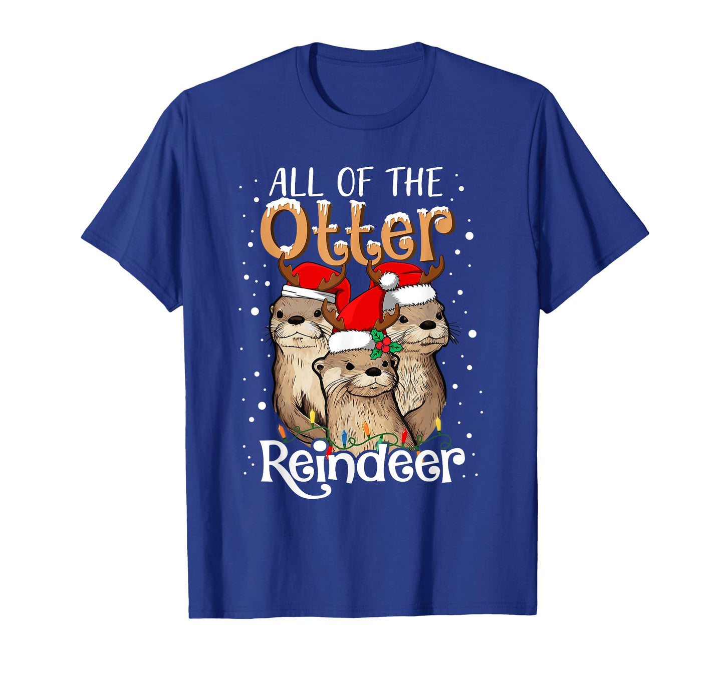 All of The Otter Reindeer Christmas Otters Santa Xmas Pajama T-Shirt