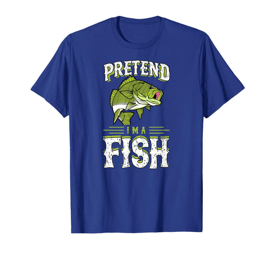 Pretend I'm A Fish Bass Funny Cute Lazy Halloween Costume T-Shirt