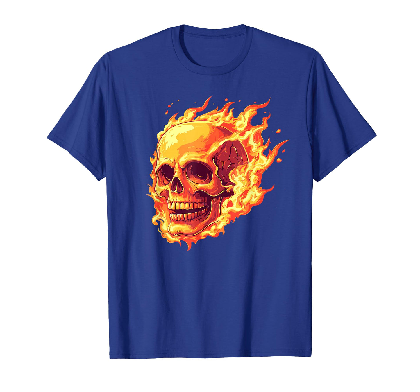 Skull on fire, flame, Rock, modern and design! T-Shirt