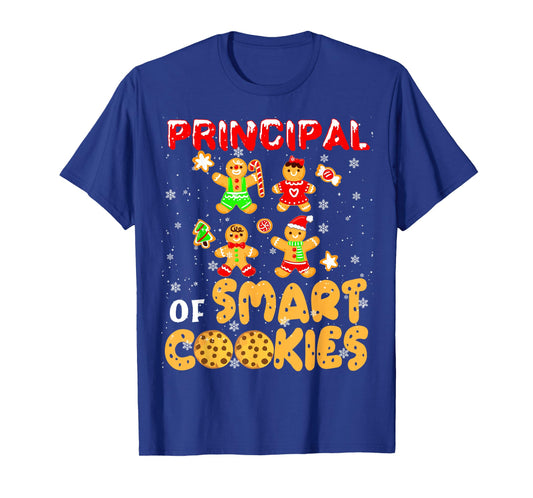Principal Of Smart Cookies Gingerbread Man Principal Xmas T-Shirt
