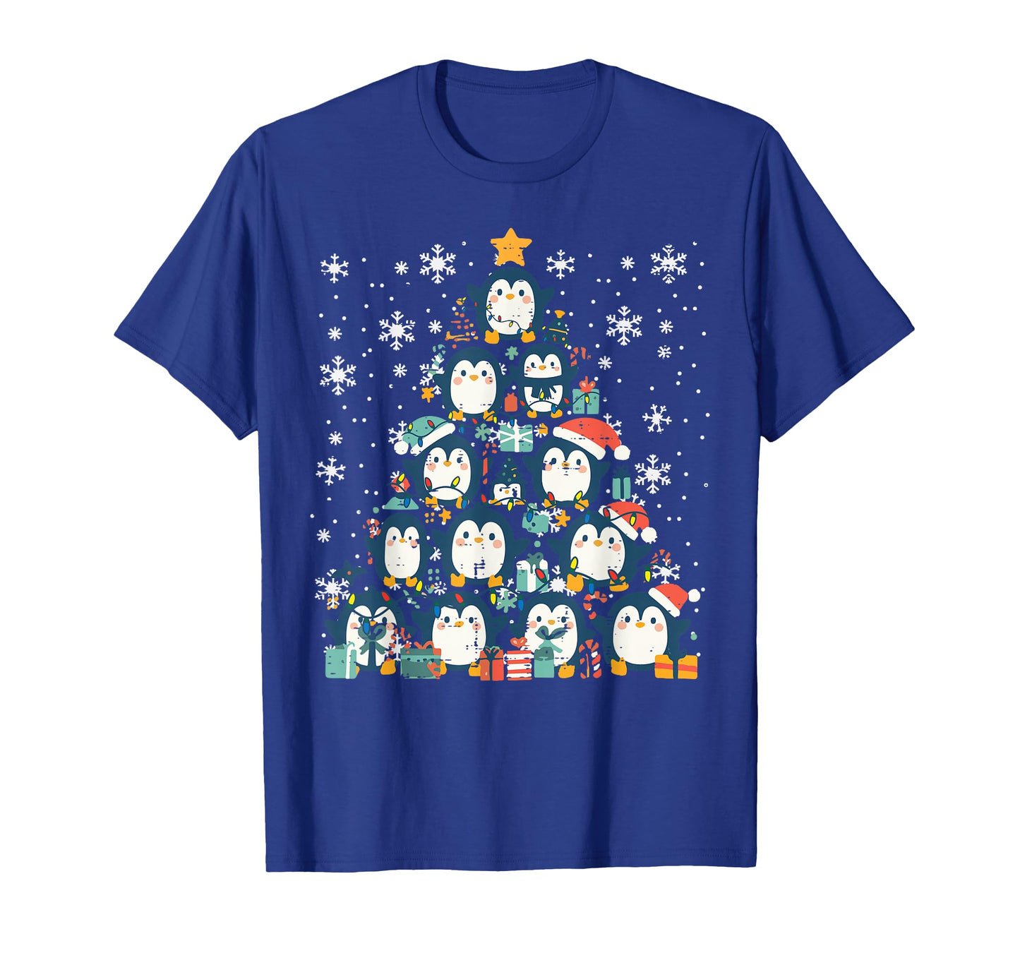 Penguin Christmas Tree Cute Xmas Girls Boys Kids Women Men T-Shirt