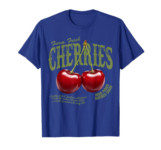 Farm Fresh Cherries Retro Farmer Market Summer Cherry Lover T-Shirt