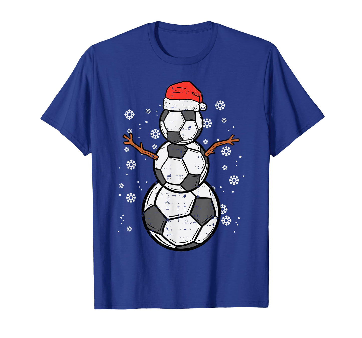 Soccer Snowman Xmas Christmas Sports Boys Girls T-Shirt