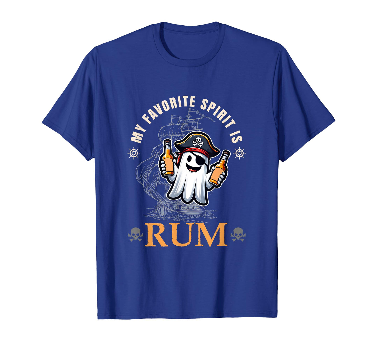 My Favorite Spirit Is Rum Funny Halloween Ghost Drinking T-Shirt
