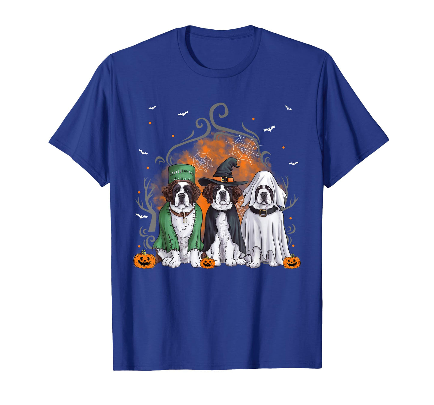 Three Saint Bernard St. Bernard Dog Halloween Ghost Costume T-Shirt