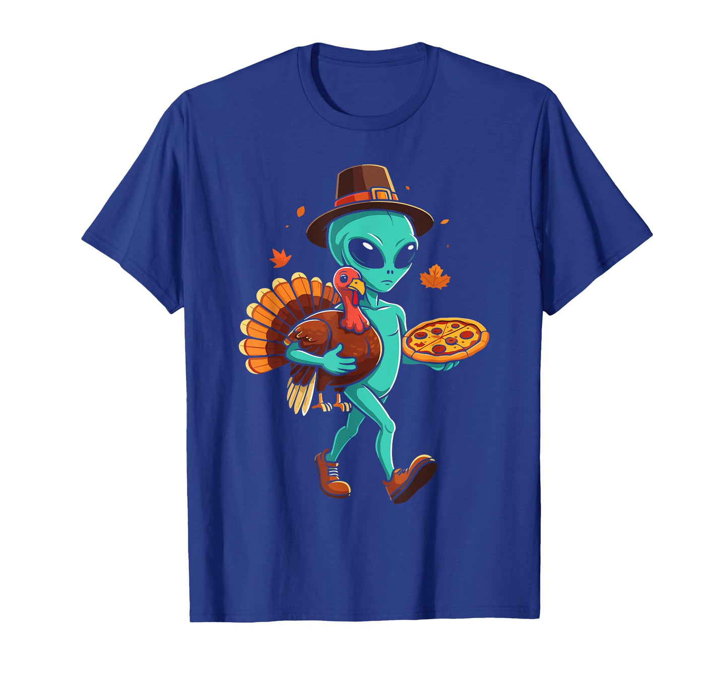 Alien turkey pizza thanksgiving day fall alien pilgrim T-Shirt