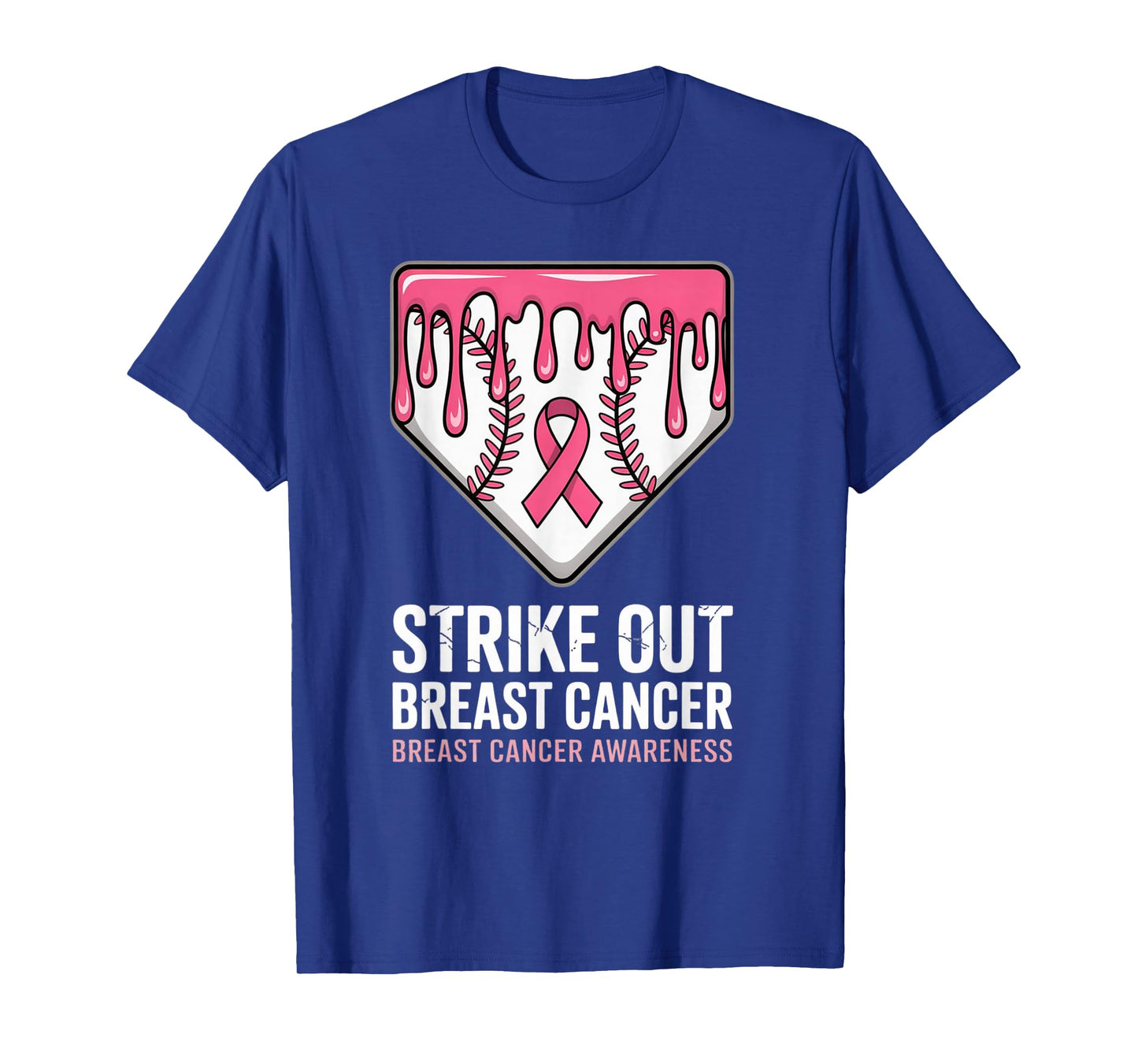 Strike Out Breast Cancer Baseball Awareness Pink Ribbon T-Shirt