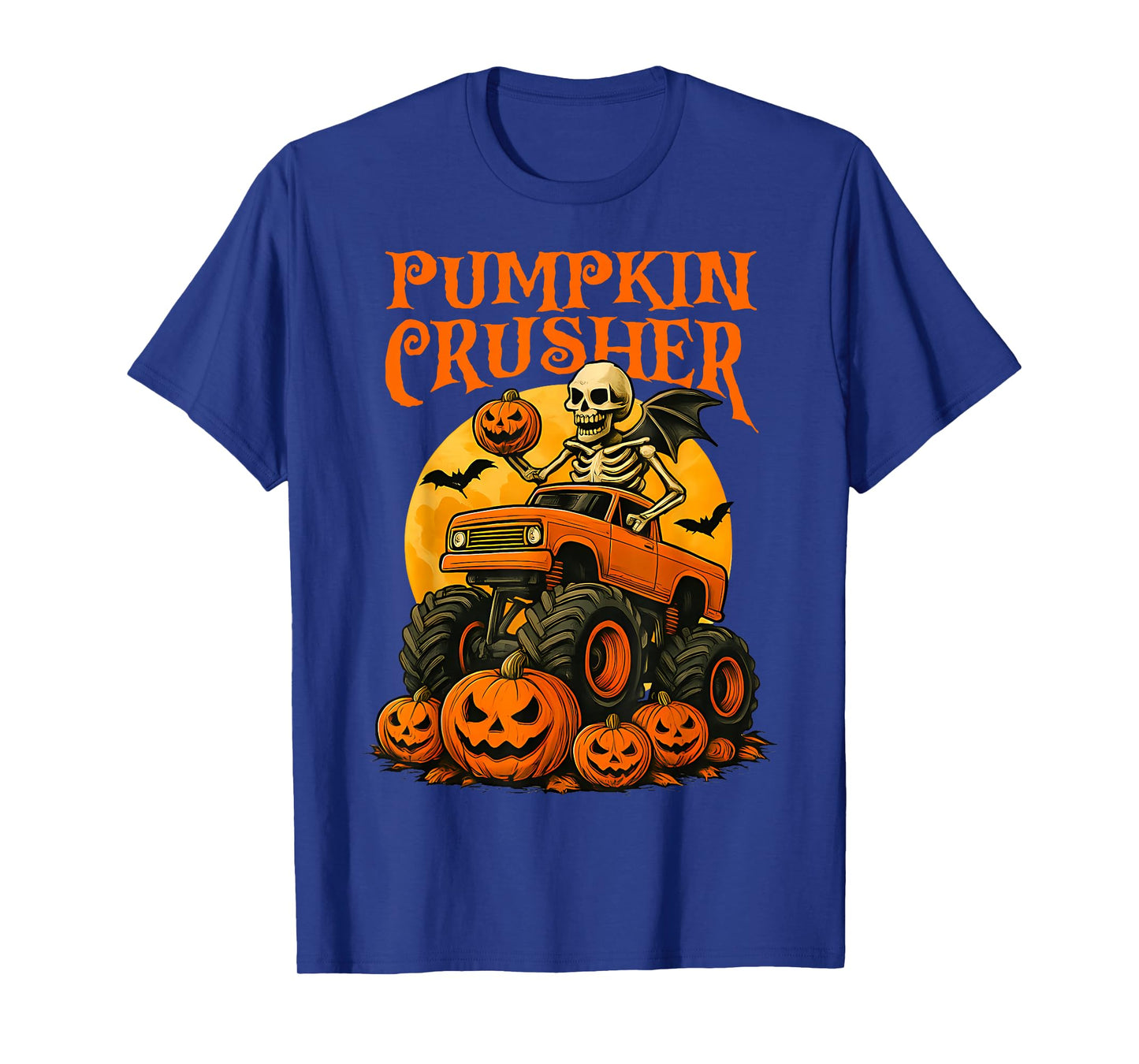 Halloween Pumpkin Crusher Skeleton Monster Truck Toddler Boy T-Shirt