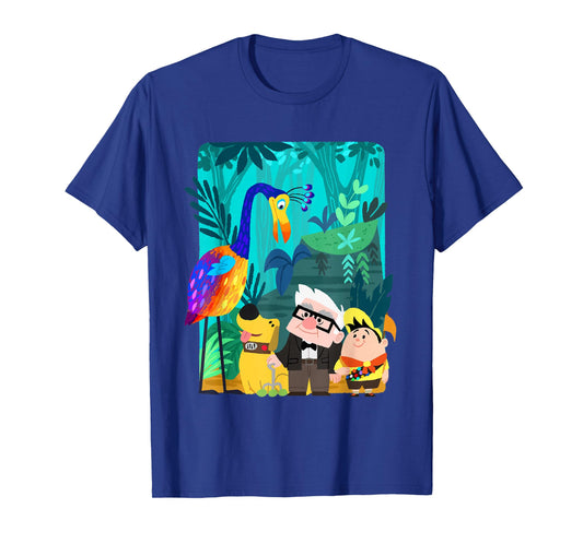 Disney and Pixar’s Up Carl Russell Dug Kevin Paradise Falls T-Shirt Small