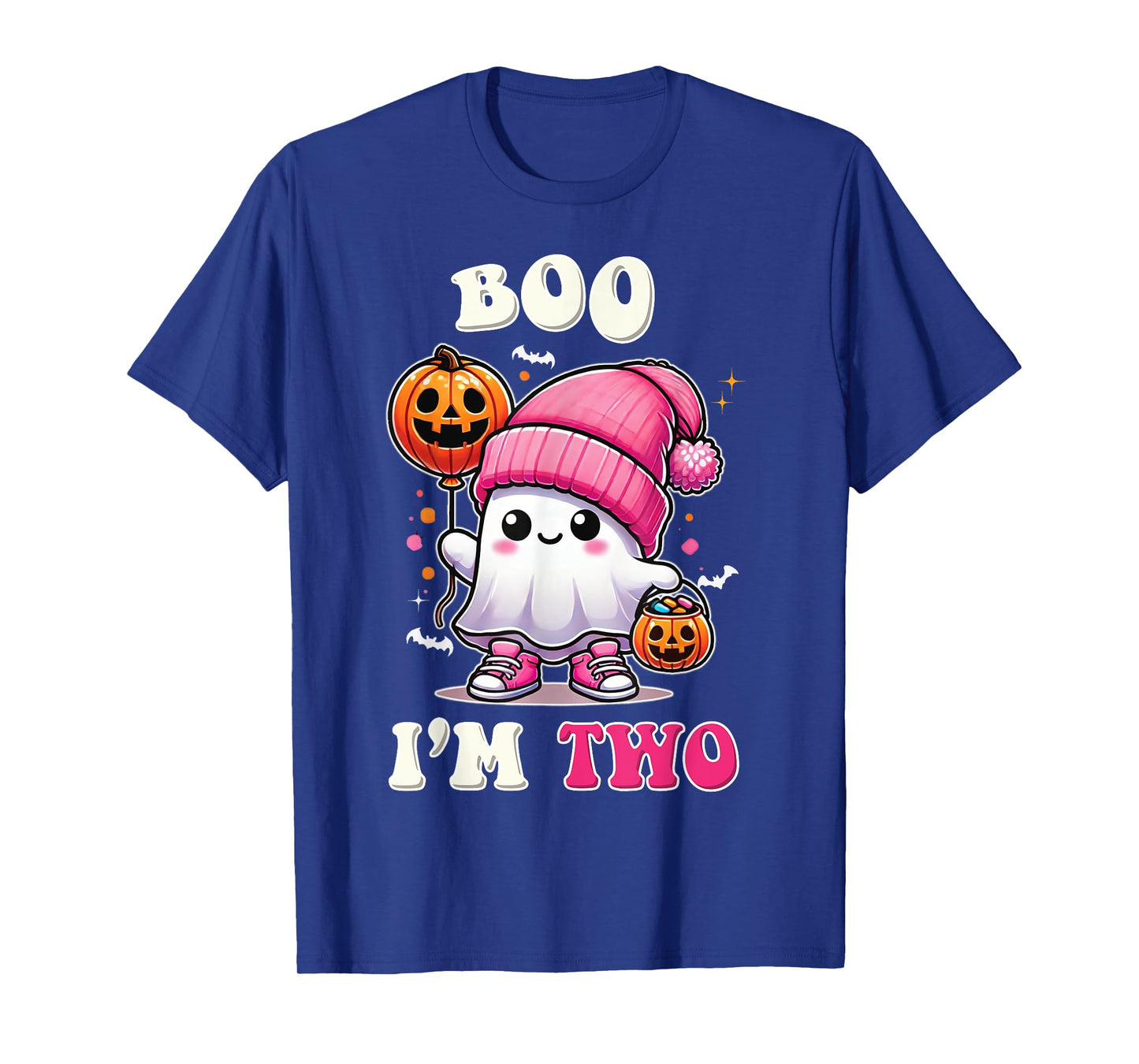 Boo I'm Two Ghost 2nd Birthday Halloween Pink Bow Girl T-Shirt
