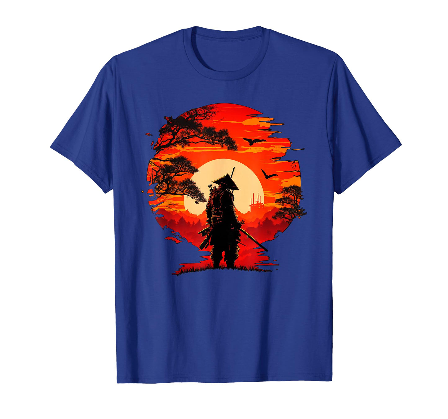 Vintage Japanese Samurai Fighter Martial Arts Retro Sunset T-Shirt
