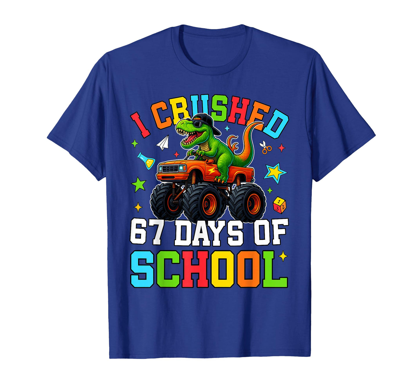 I Crushed 67 Days of School Funny Six Seven Meme Boys Kids T-Shirt