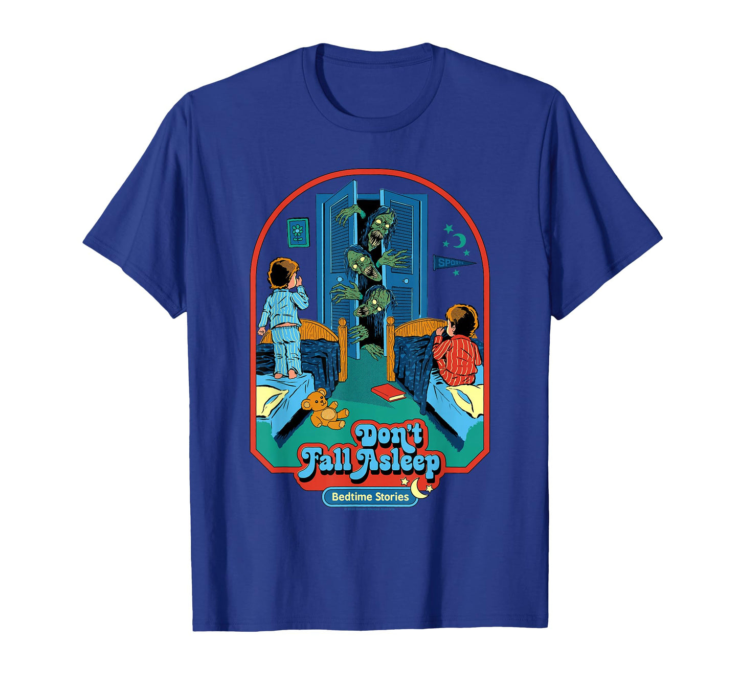 Don't Fall Asleep Monsters Retro Vintage Funny Adult Humor T-Shirt
