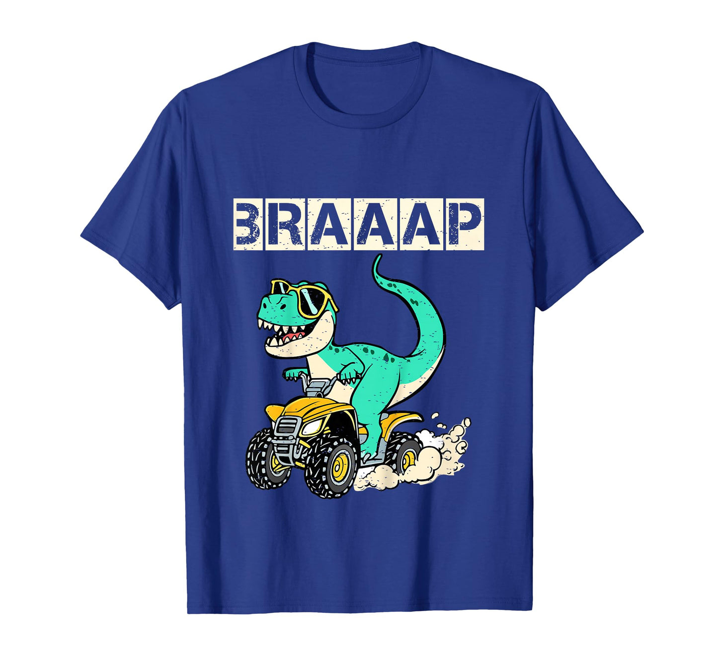 4 Wheeler Shirt Kids Toddler Boys T-rex Braaap Quad Riding T-Shirt