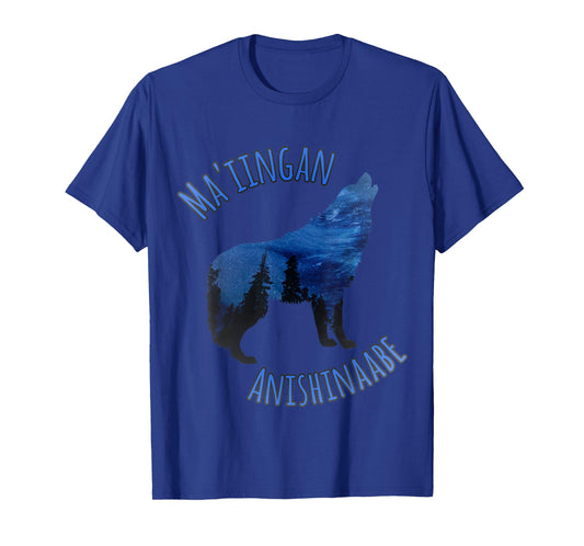 Ma'iingan Anishinaabe Ojibwe Chippewa Language Wolf T-Shirt T-Shirt