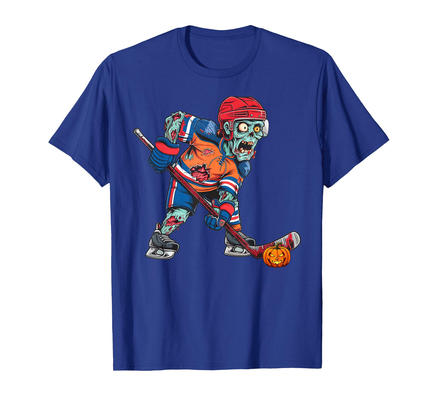 Zombie Ice Hockey Player Fun Halloween Costume Scary Creepy T-Shirt