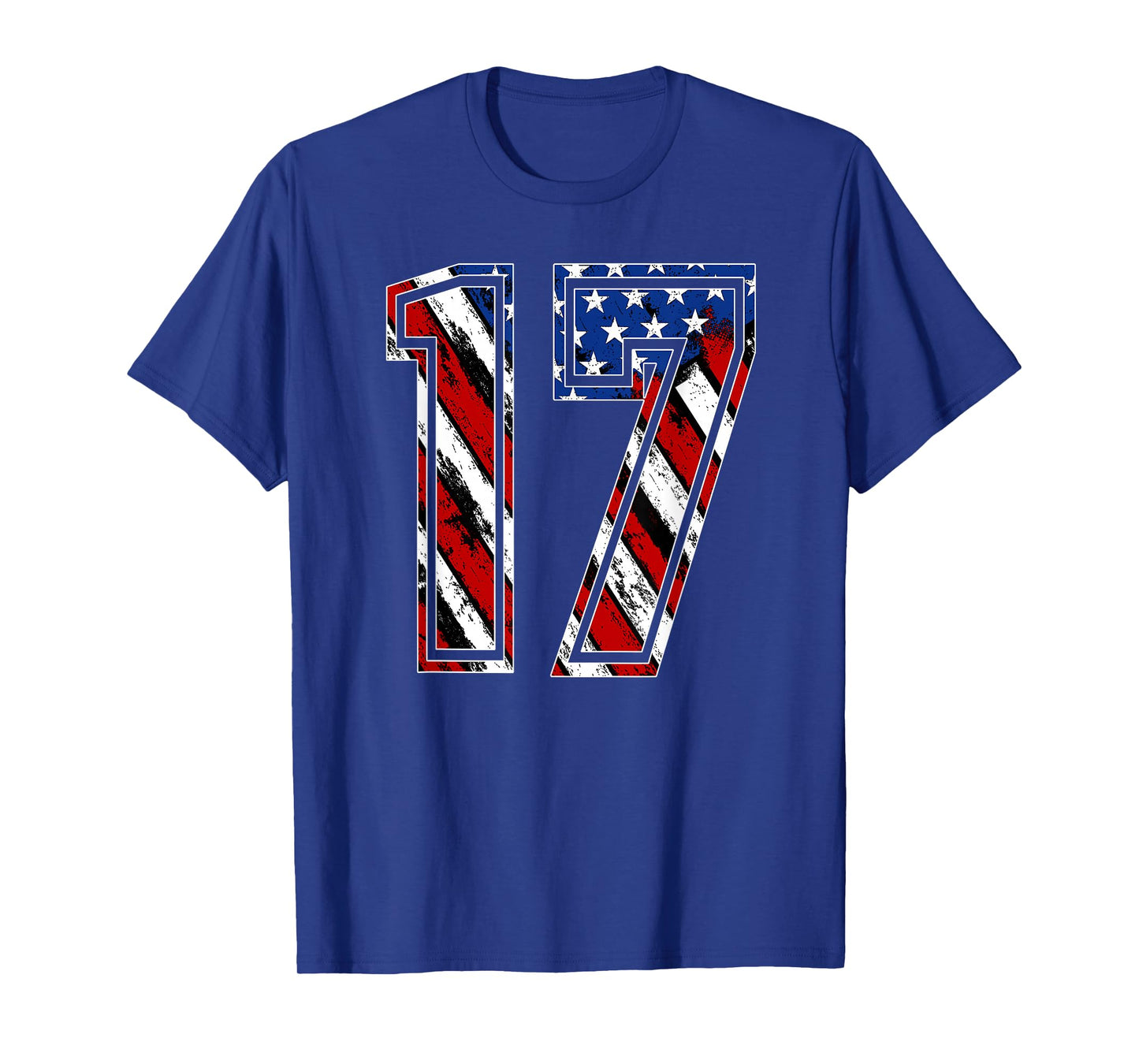 Number 17 Red White and Blue American Flag #17 Jersey Shirt T-Shirt