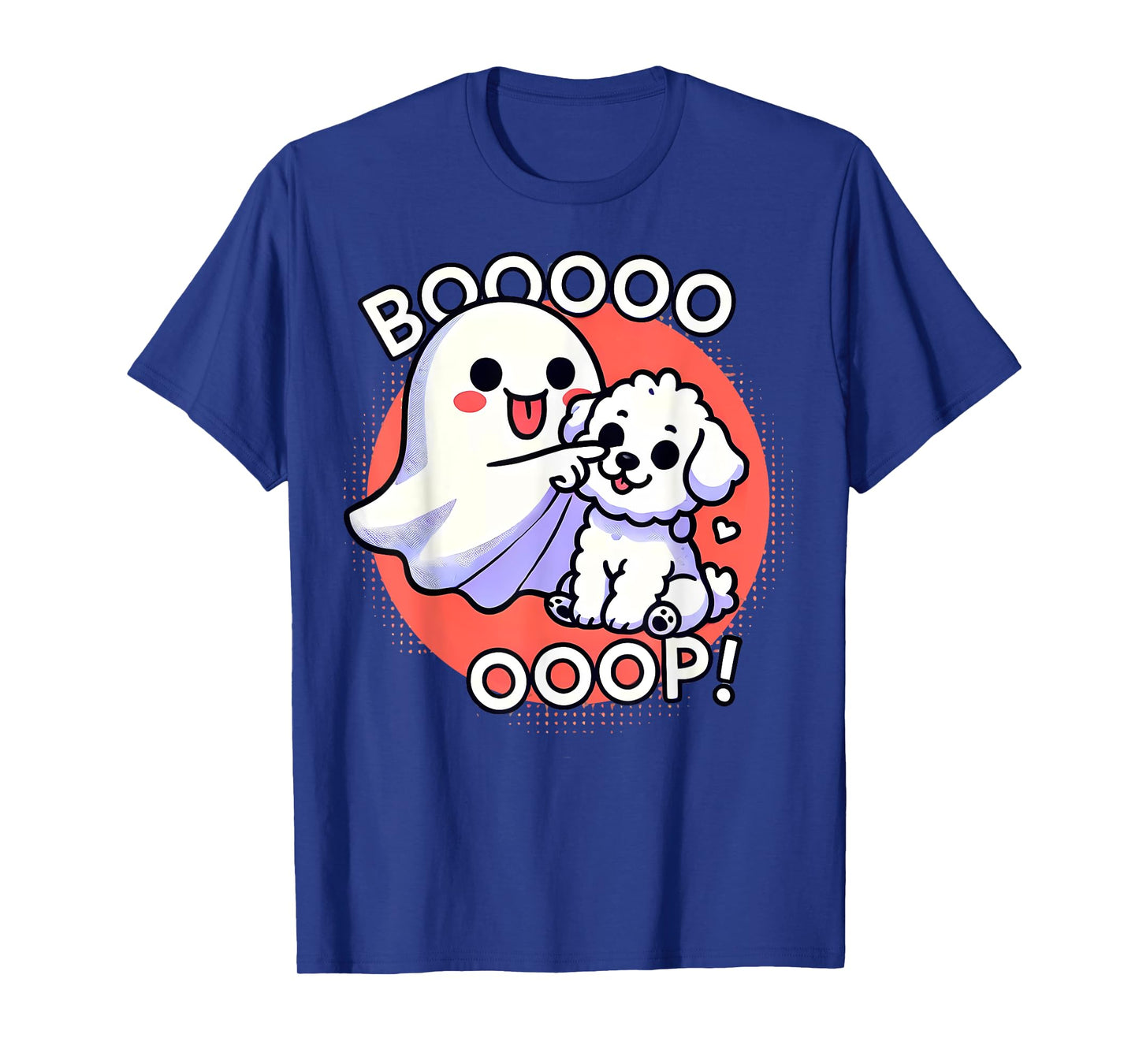 Funny Halloween Ghost Bichon Frise Dog Boop Puppy Humor Men Women Kids T-Shirt