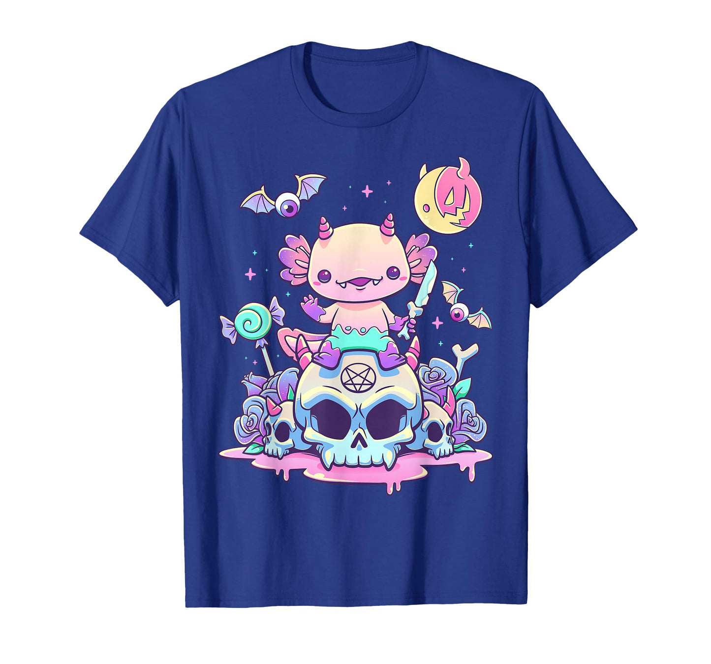 Pastel Goth Axolotl Creepy Gothic Kawaii Anime Aesthetic T-Shirt