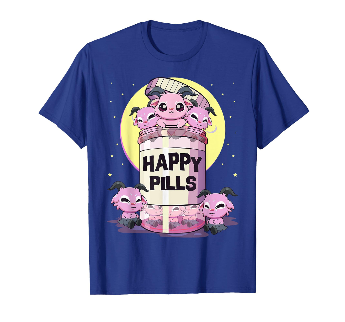 Pastel Goth Kawaii Cute Happy Pills Baphomet T-Shirt