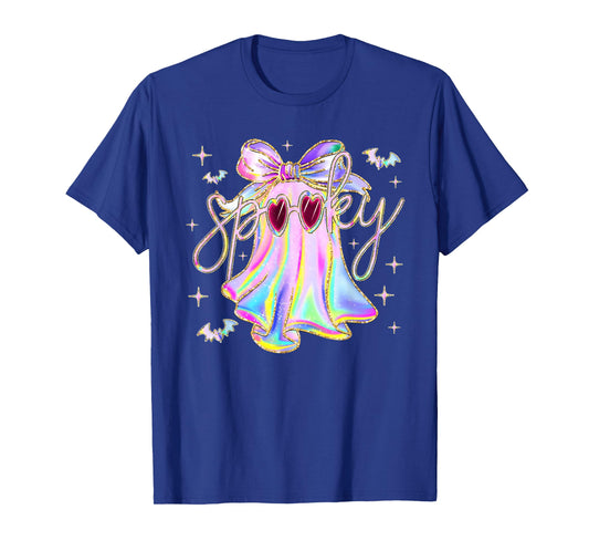 Spooky Coquette Bow Ghost Trick Or Treat Happy Halloween T-Shirt