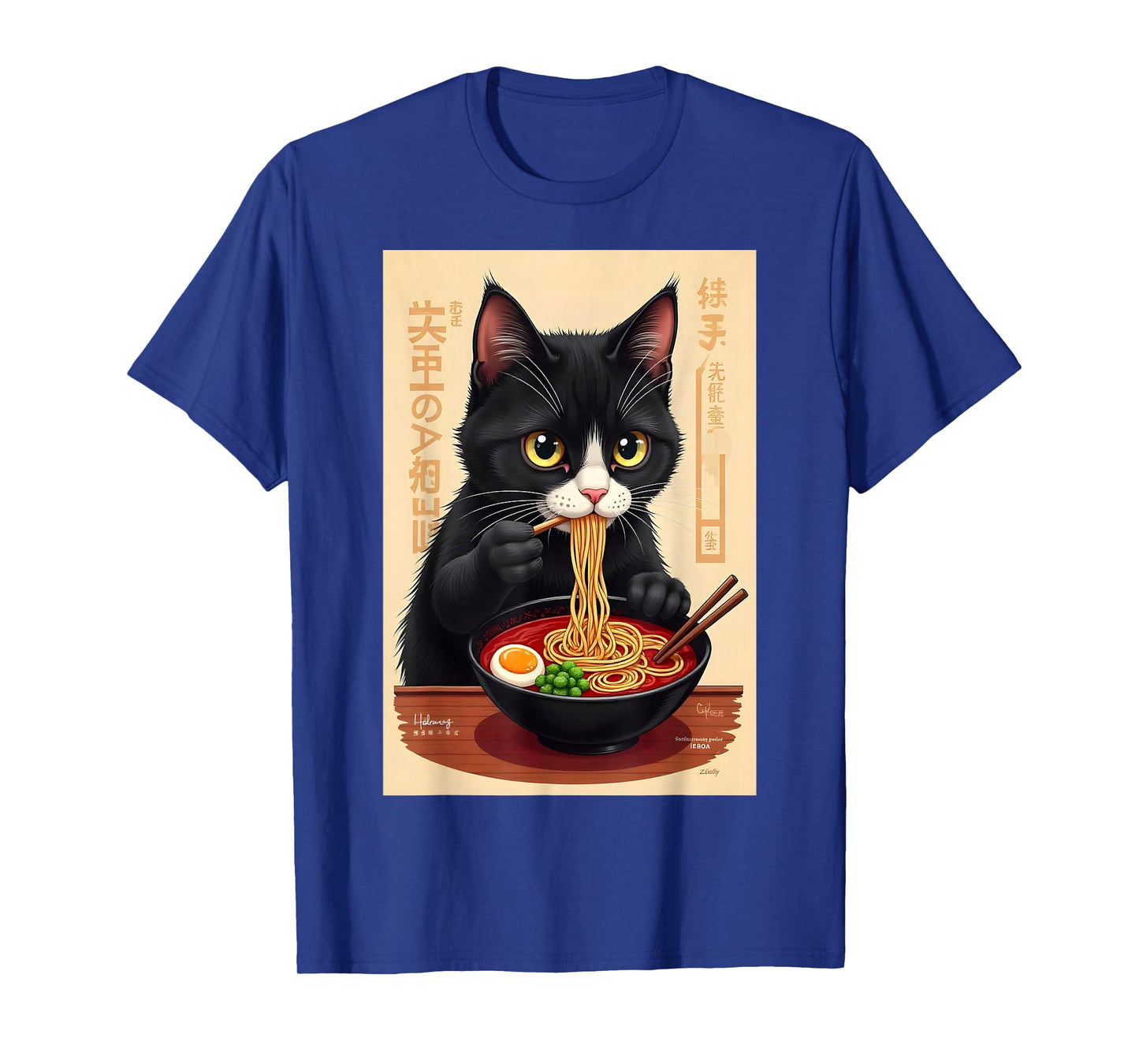 Cat Eating Ramen Japanese Noodles Anime Baby Cat Ramen T-Shirt