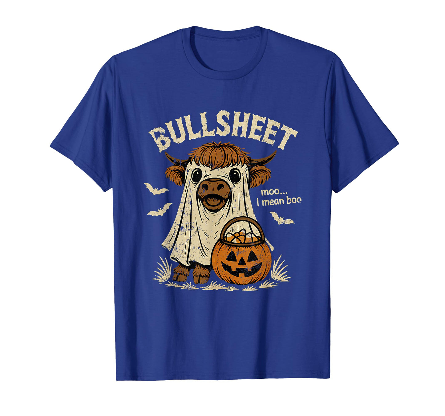 Bullsheet Funny Halloween Cow Costume Boo T-Shirt