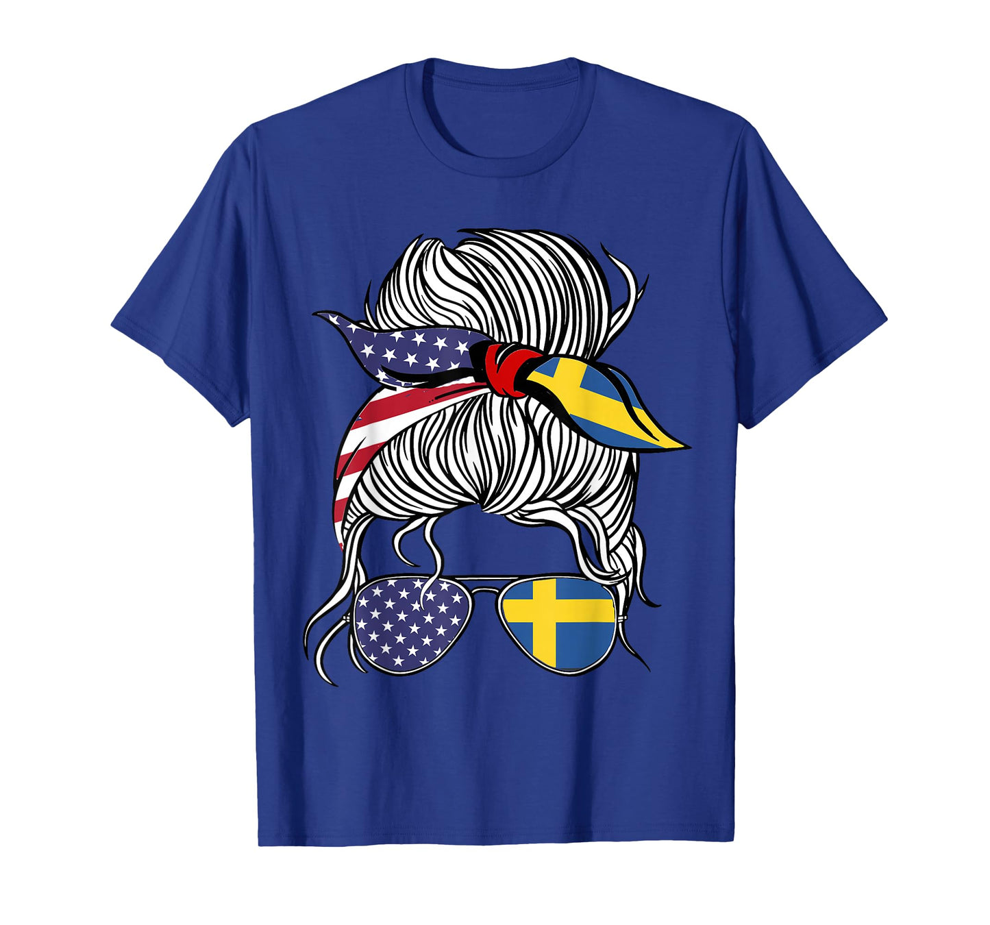 American Swedish Patriot Flag Women Girl Sweden Grown T-Shirt