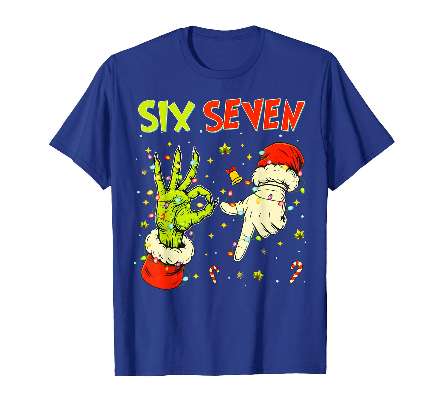 Six Seven 67 Funny Hand-Sign Christmas Meme T-Shirt