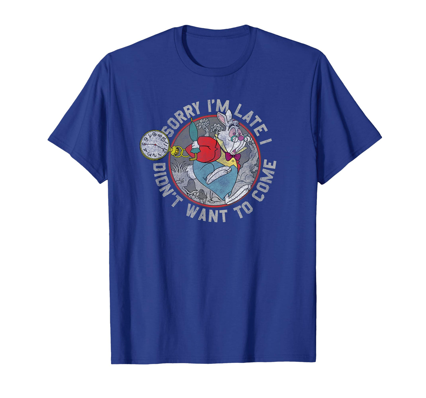 Disney Alice in Wonderland White Rabbit Sorry I Am Late T-Shirt