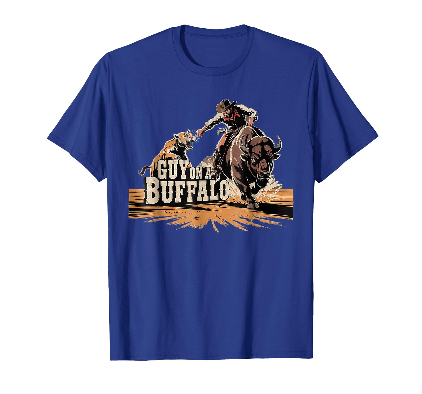 Funny Guy On A Buffalo Western Style T-Shirt