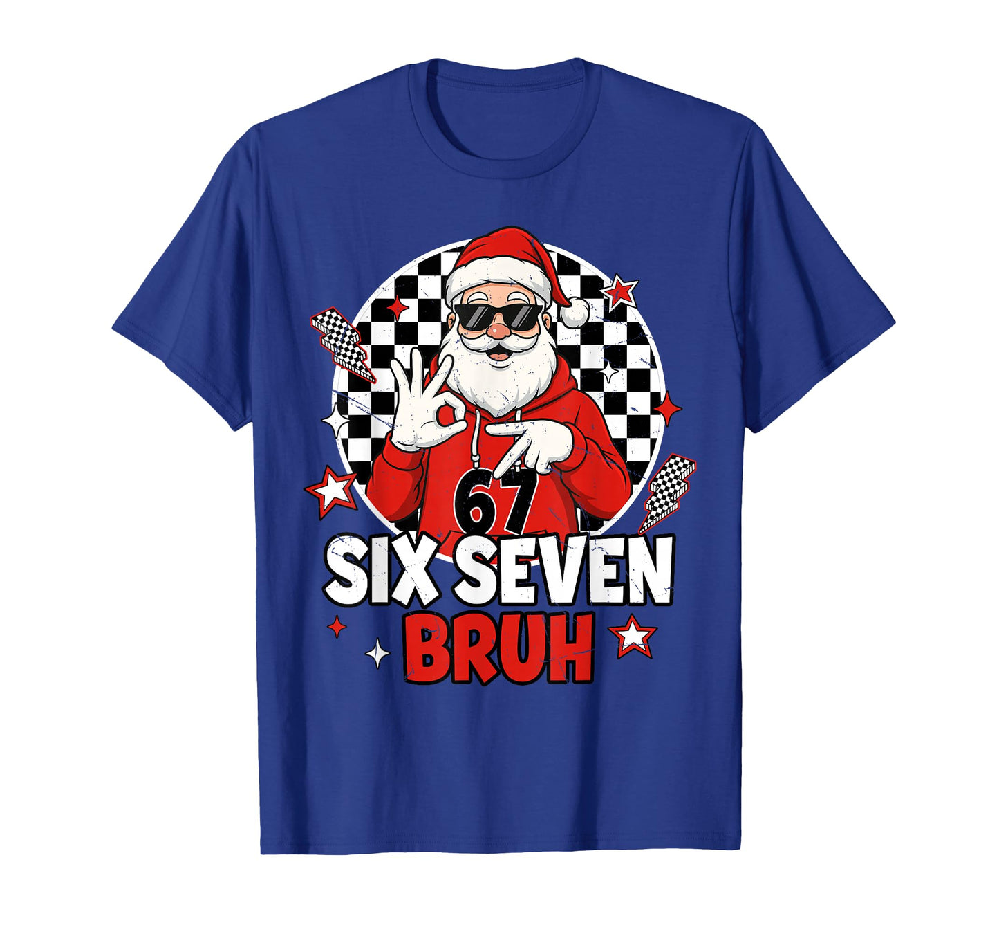 Funny 67 Meme Six Seven Christmas Bruh Santa Kids Boys Men T-Shirt