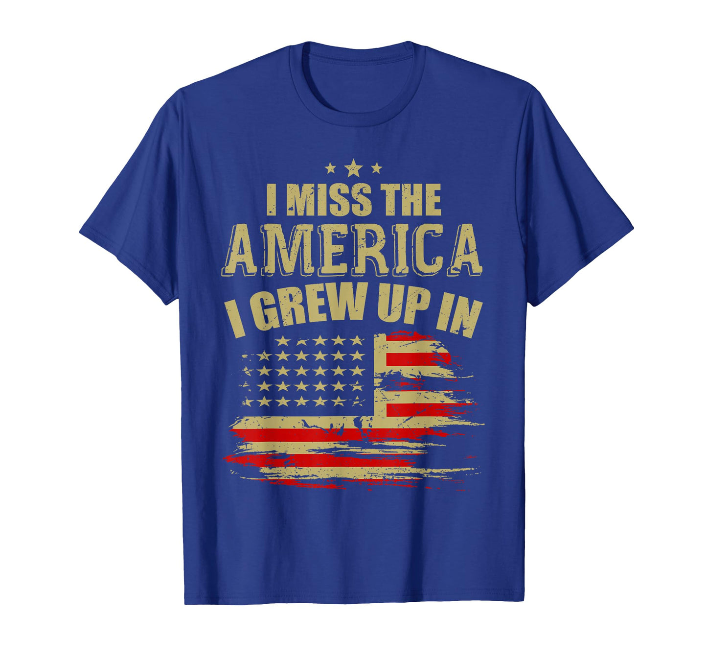 I Miss The America I Grew Up In American USA Flag T-Shirt for Women Men