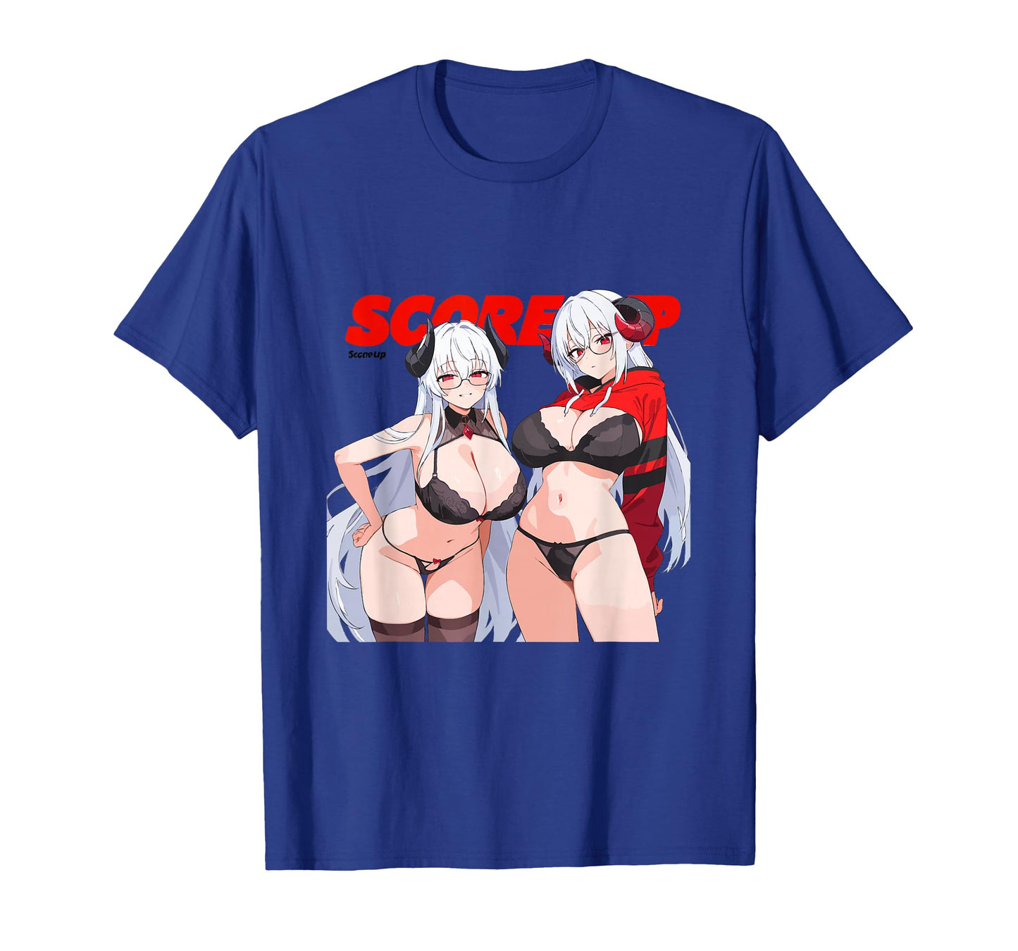 Waifu Sexy Anime Girl Glasses Horns Japanese Style T-Shirt