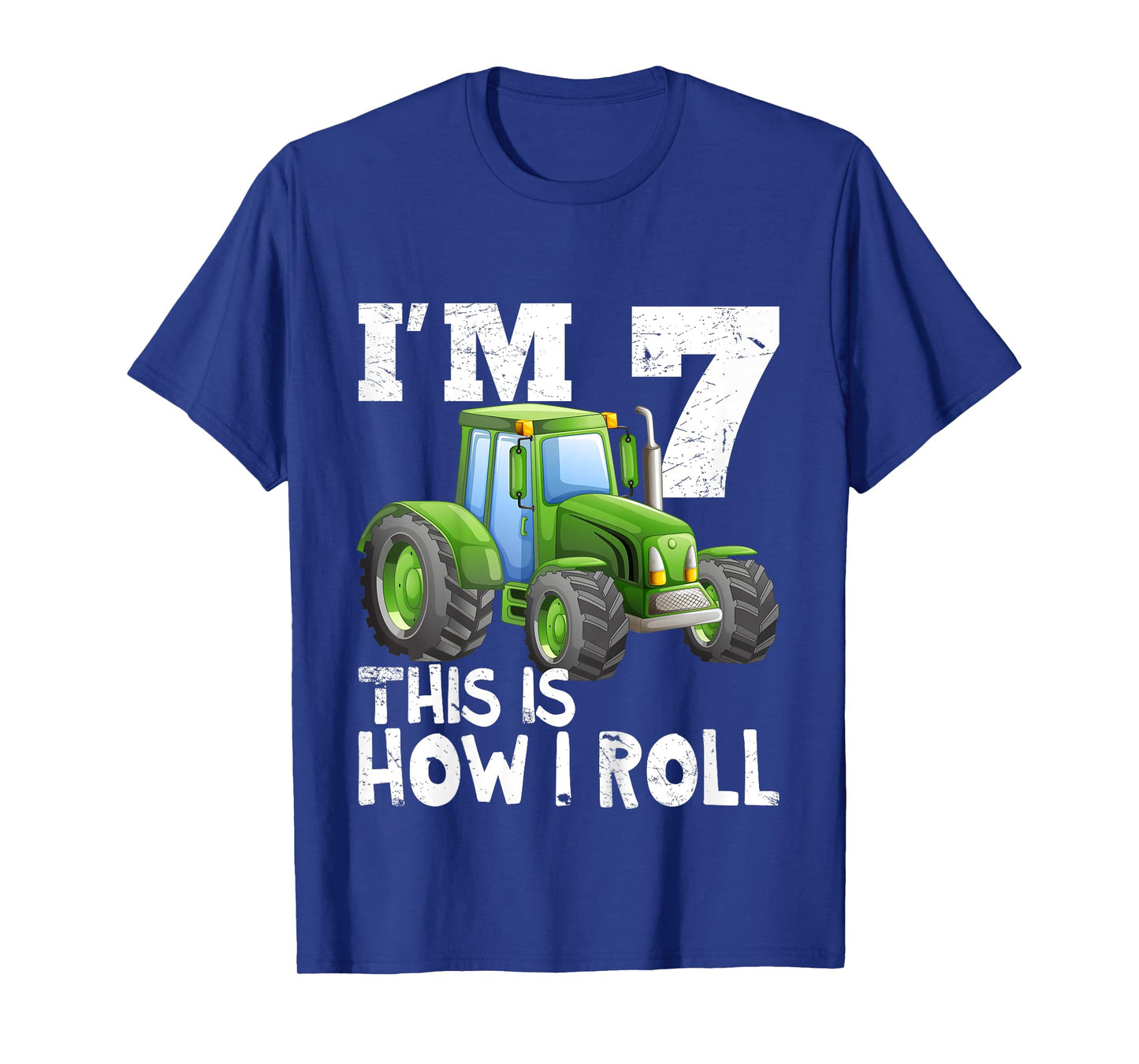 Kids Farm Tractor 7th Birthday Party Shirt 7 Years Old T-Shirt