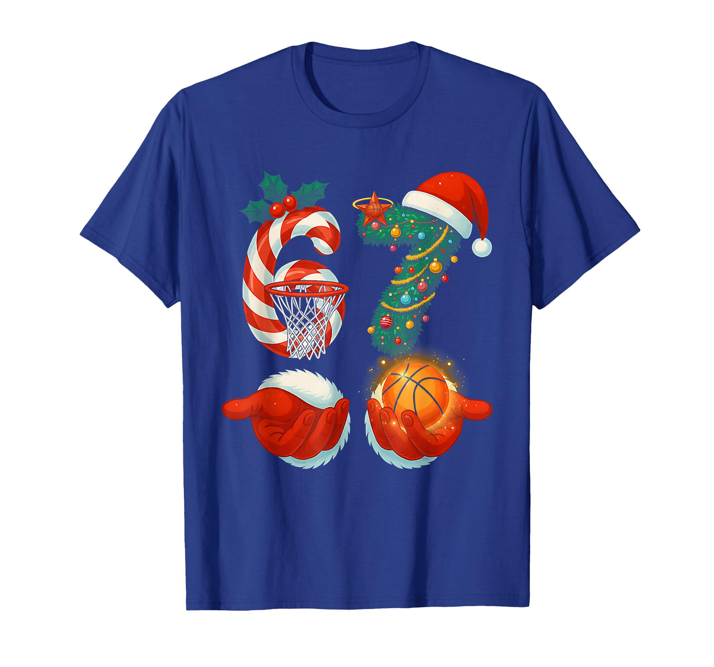 67 Christmas 6 7 Meme Basketball Pajamas Gen Alpha Slang T-Shirt