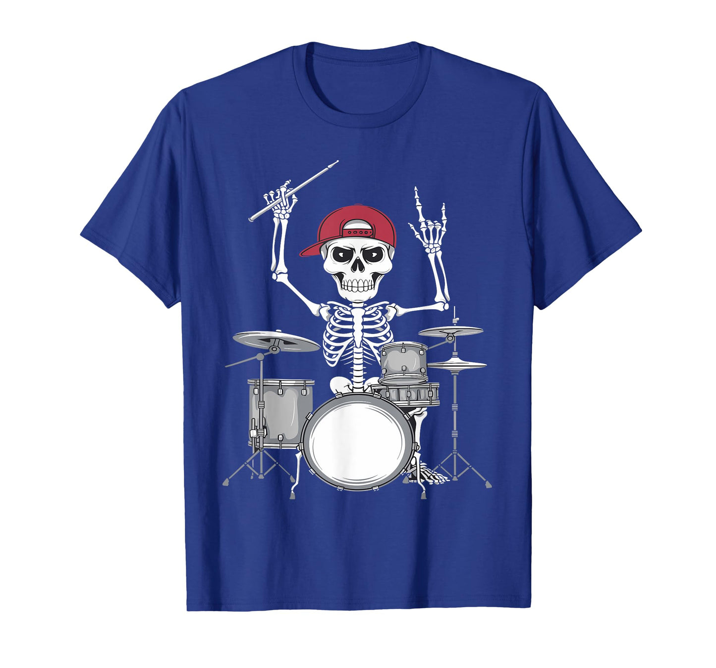 Skeleton Drummer Halloween Costume Playing Drums Boys Men T-Shirt