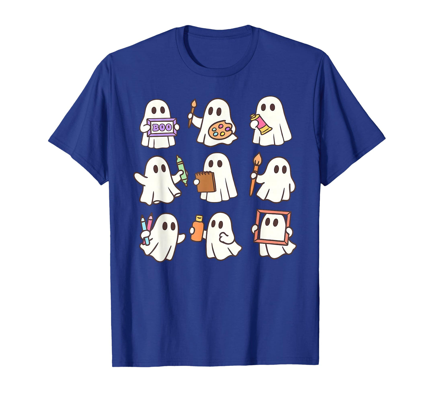Art Teacher Ghost Halloween Artists Painter Teacher Spooky T-Shirt