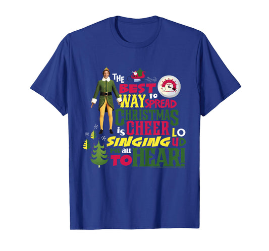 Kids Elf Buddy Christmas Cheer Singing Text Poster T-Shirt