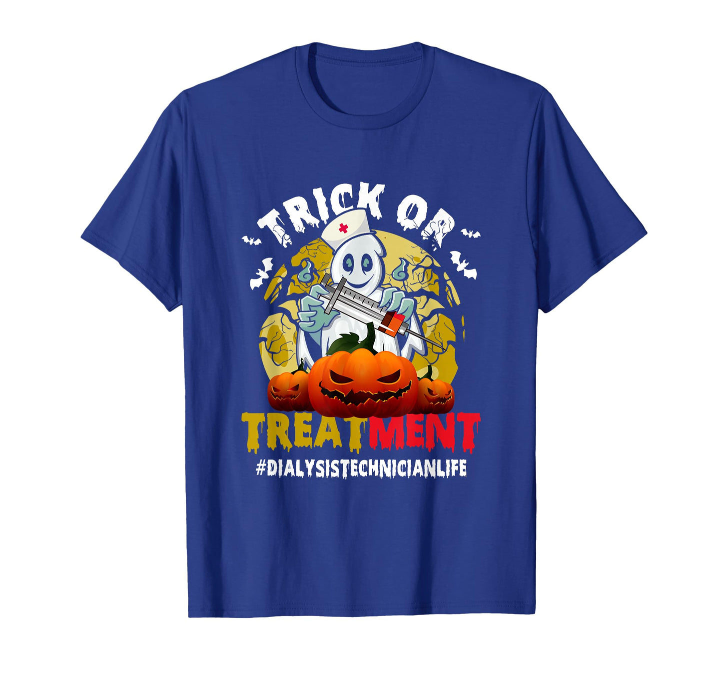 Trick Or Treatment Ghost Dialysis Technician Life Halloween T-Shirt