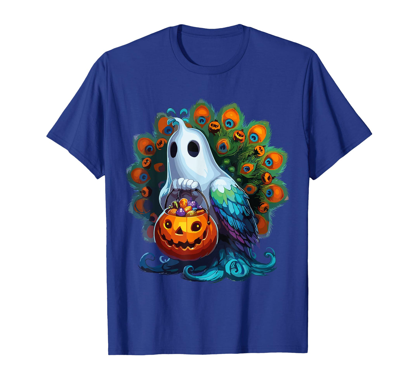 Scary Halloween Peacock Ghost Spooky Candy Bag T-Shirt