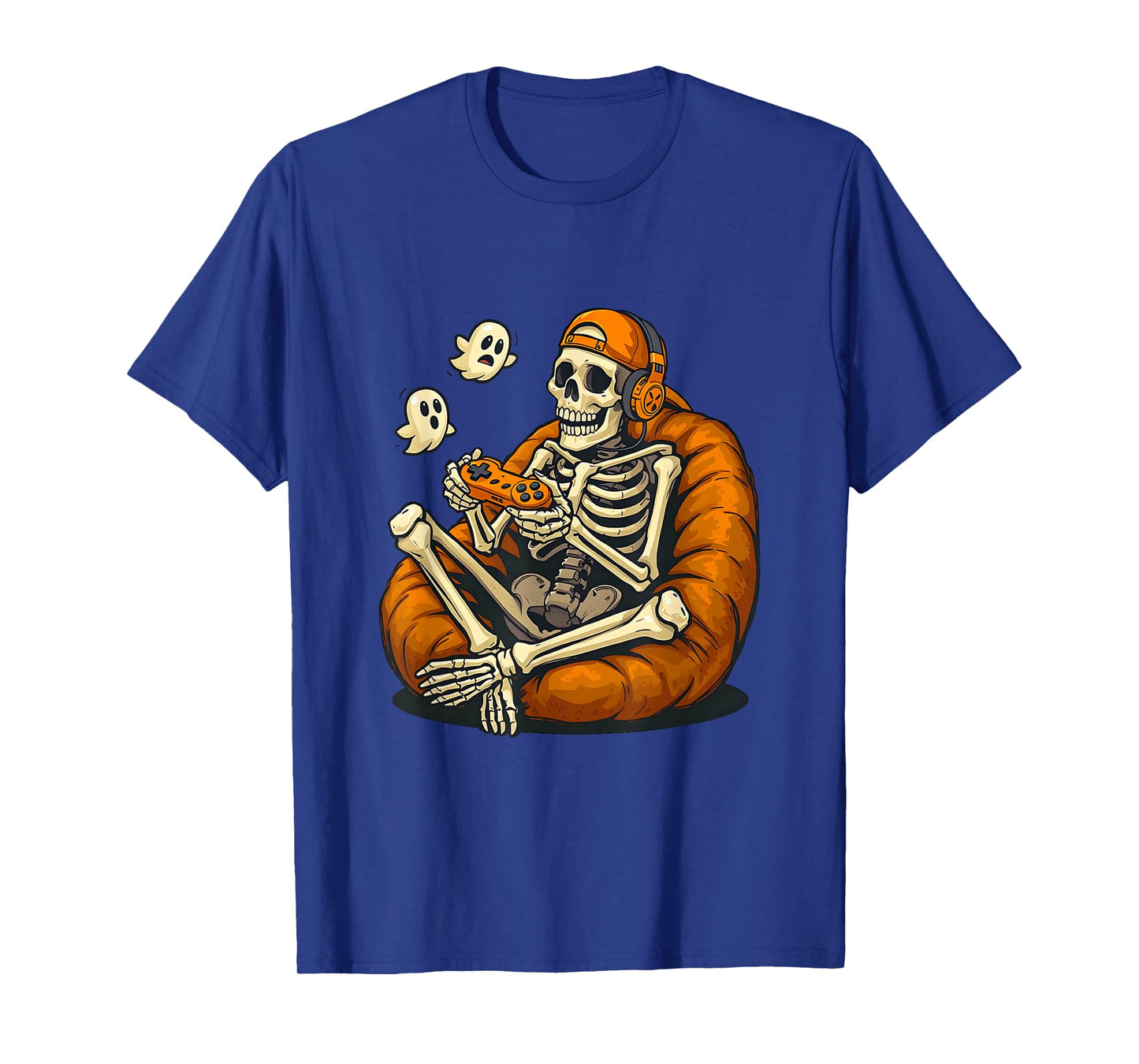 Halloween Skeleton Gamer Video Gaming Boys Men Kids Tees T-Shirt