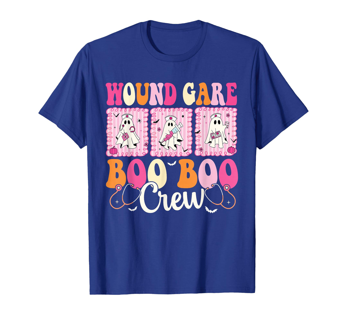 Wound Care Nurse Boo Boo Crew Ghost Nurse Halloween Costume T-Shirt