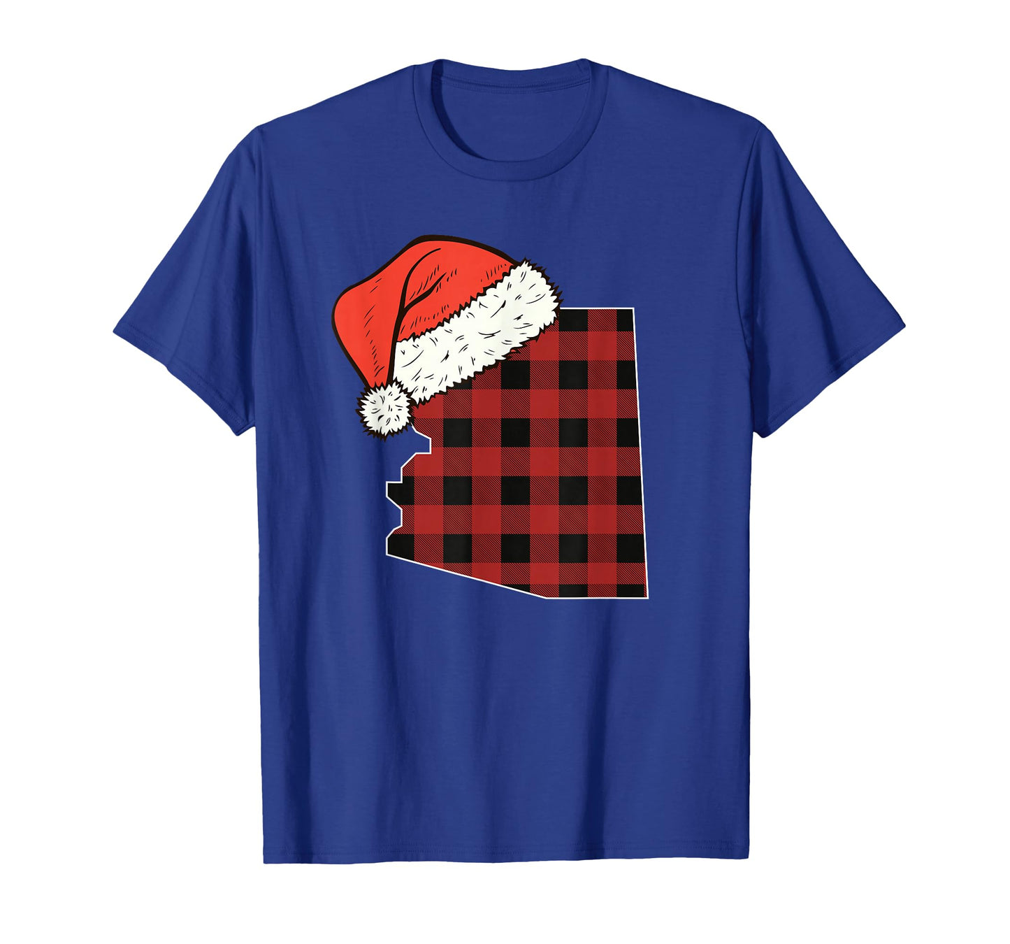 Arizona Plaid Christmas Santa Hat Holiday Matching Design T-Shirt