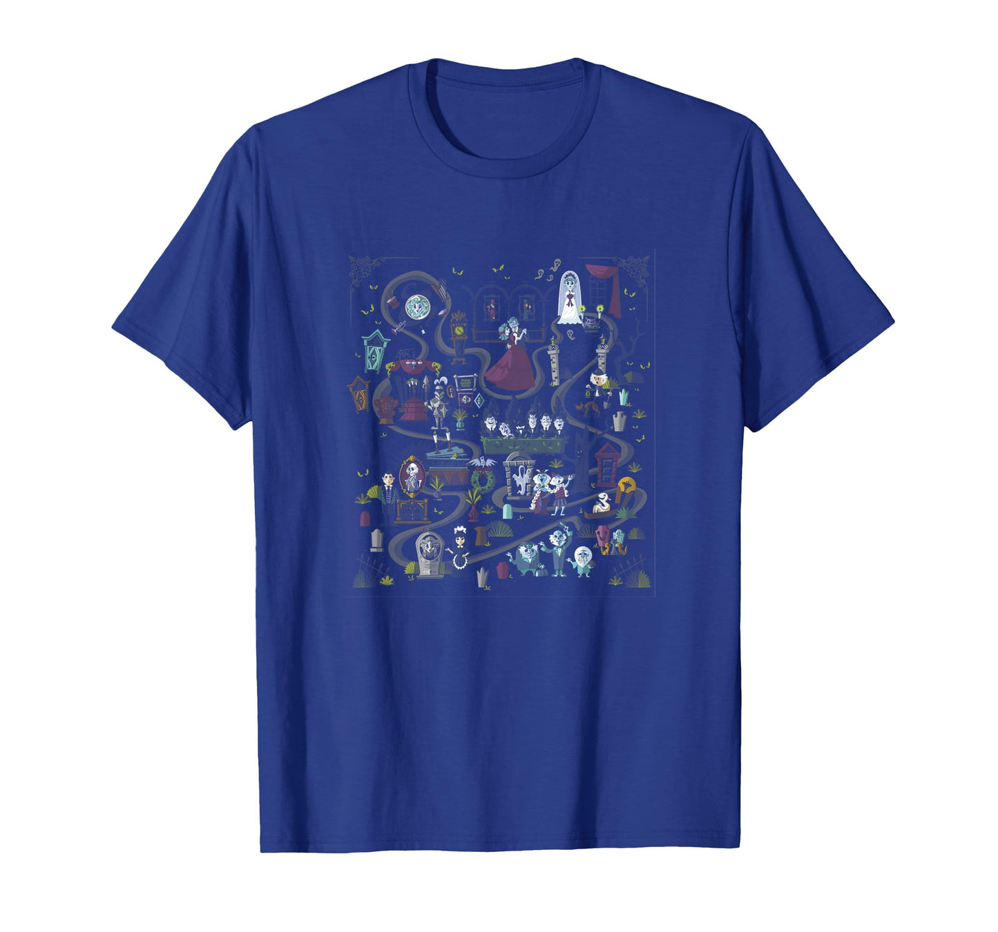 The Haunted Mansion Ride Animated Map Overview T-Shirt