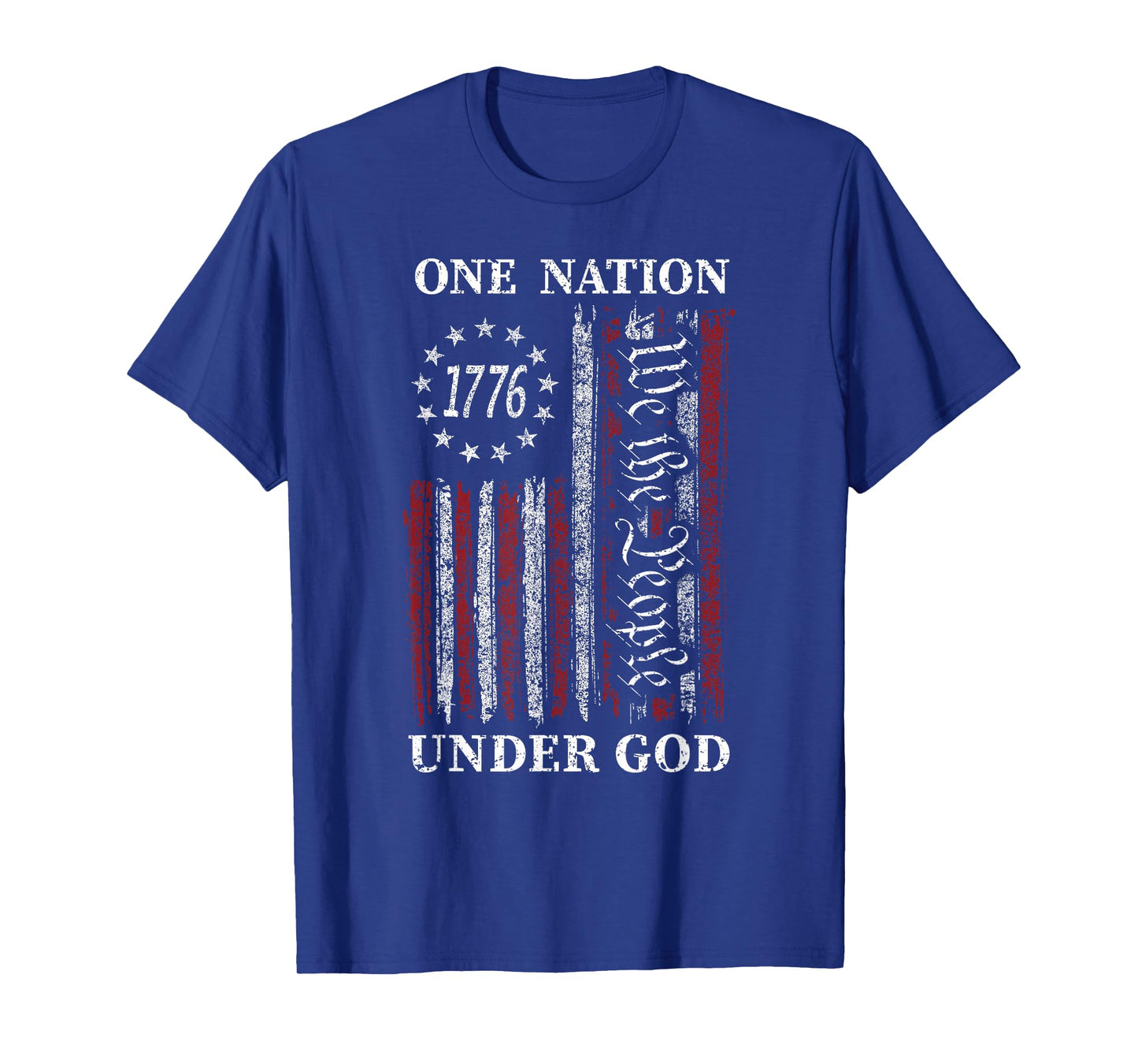 One Nation Under God Flag 4th of July Patriotic Christian T-Shirt