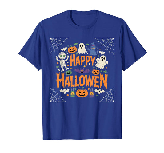 Happy Halloween Ghost Scary Pumpkin Men Women Kids T-Shirt