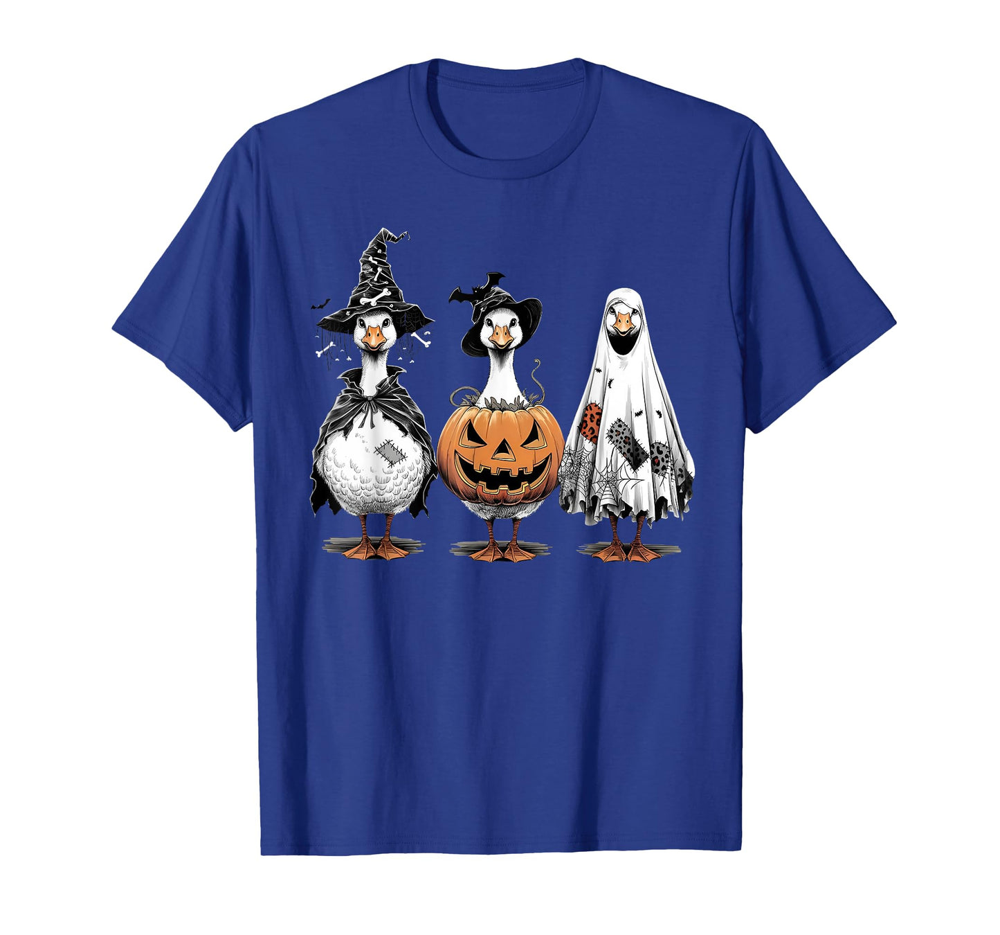 Spooky Season Halloween Goose Ghost Witch Jack O Lantern T-Shirt