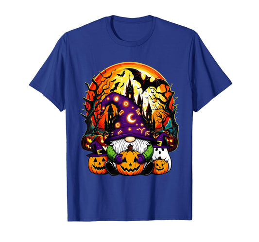 Halloween Gnome Cosplay Witch Boo Ghosts Carved Pumpkins T-Shirt