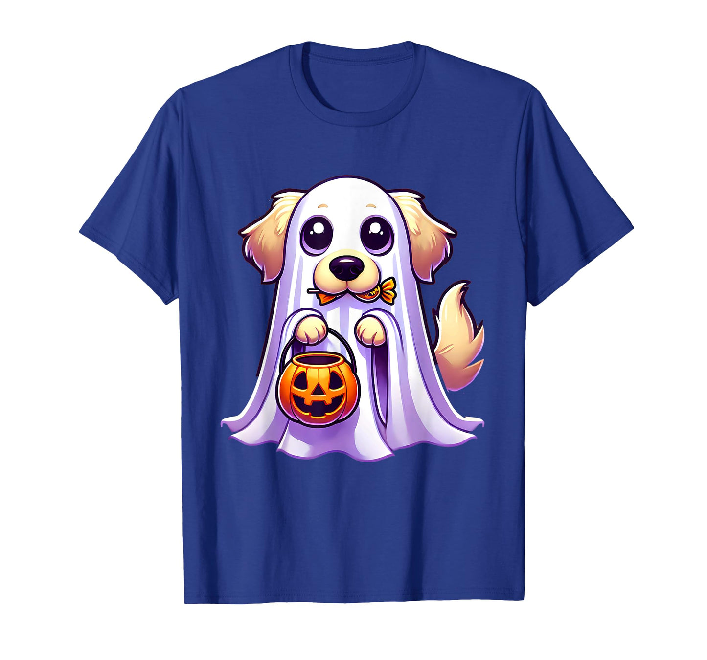Golden Retriever Ghost Halloween Dog Men Women Kids T-Shirt